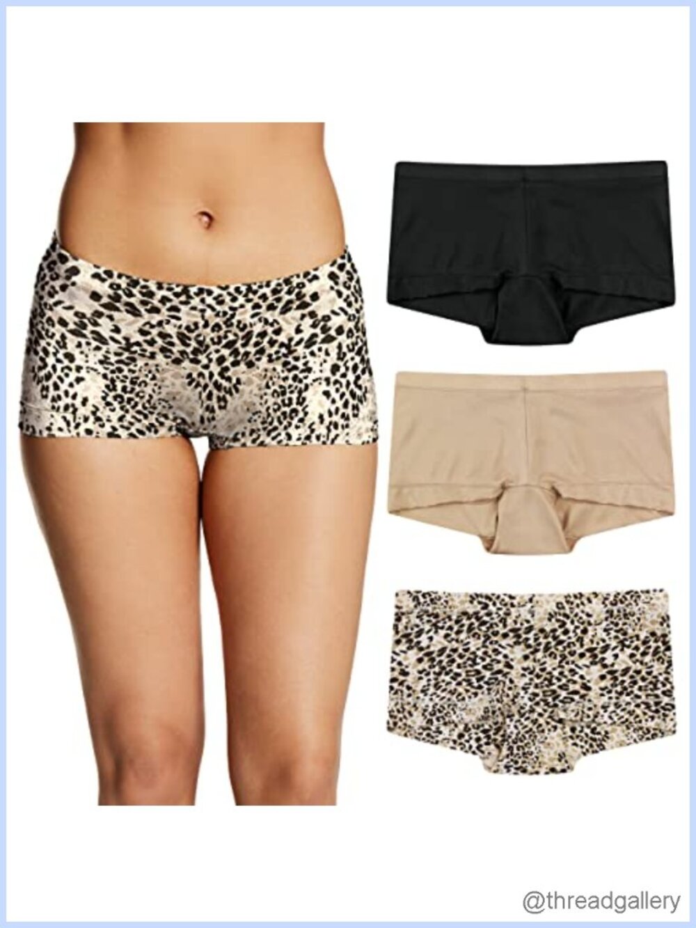 Women's Microfiber Boy Shorts Underwear 3-Pack Tag-Free